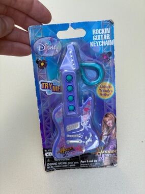 Hannah Montana Singing Guitar Keychain Purple Kids Toy Y2K Disney